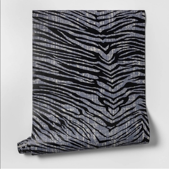 4 Rolls Opalhouse Wallpaper Zebra Black Blue Grey Bohemian Glam Peel and Stick - Picture 2 of 9